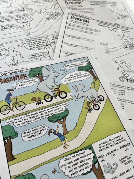 Momentum Science Comic and Practice Problems