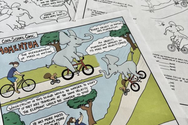 Momentum Science Comic and Practice Problems