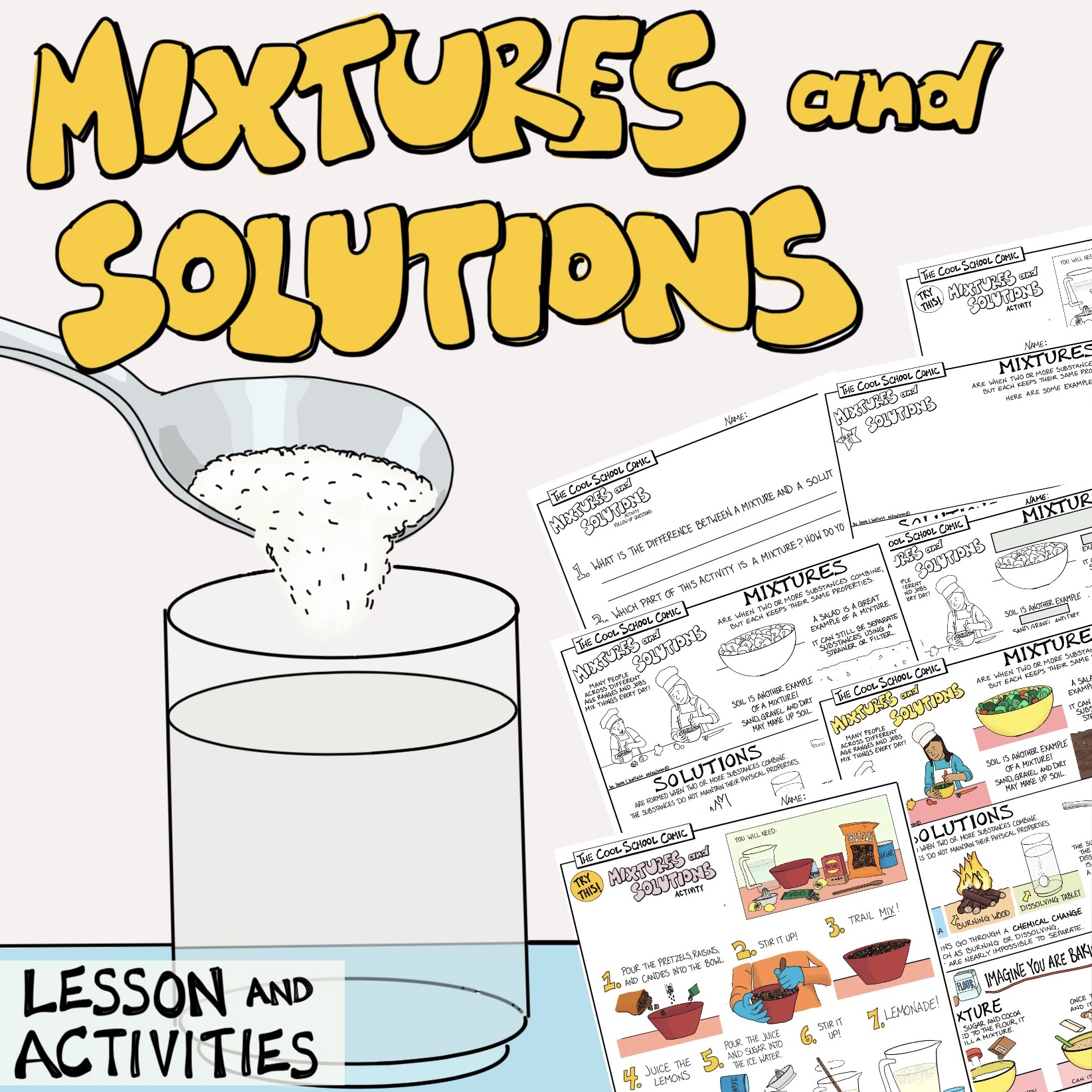 Mixtures and Solutions Lesson Plan Cool School Comics