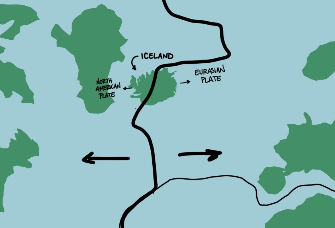 Image of the Earth and the tectonic plates