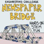 Cover image for the End-of-Year STEM Challenge. It depicts a newspaper bridge