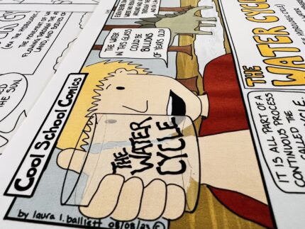 Photograph of the water cycle science comic activity