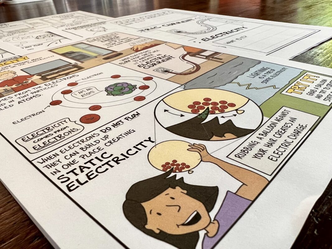 Image of the Electricity comic for 4th grade science