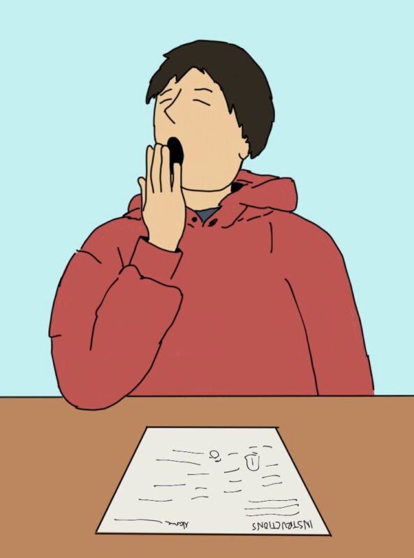 Teaching is Difficult image of boy yawning