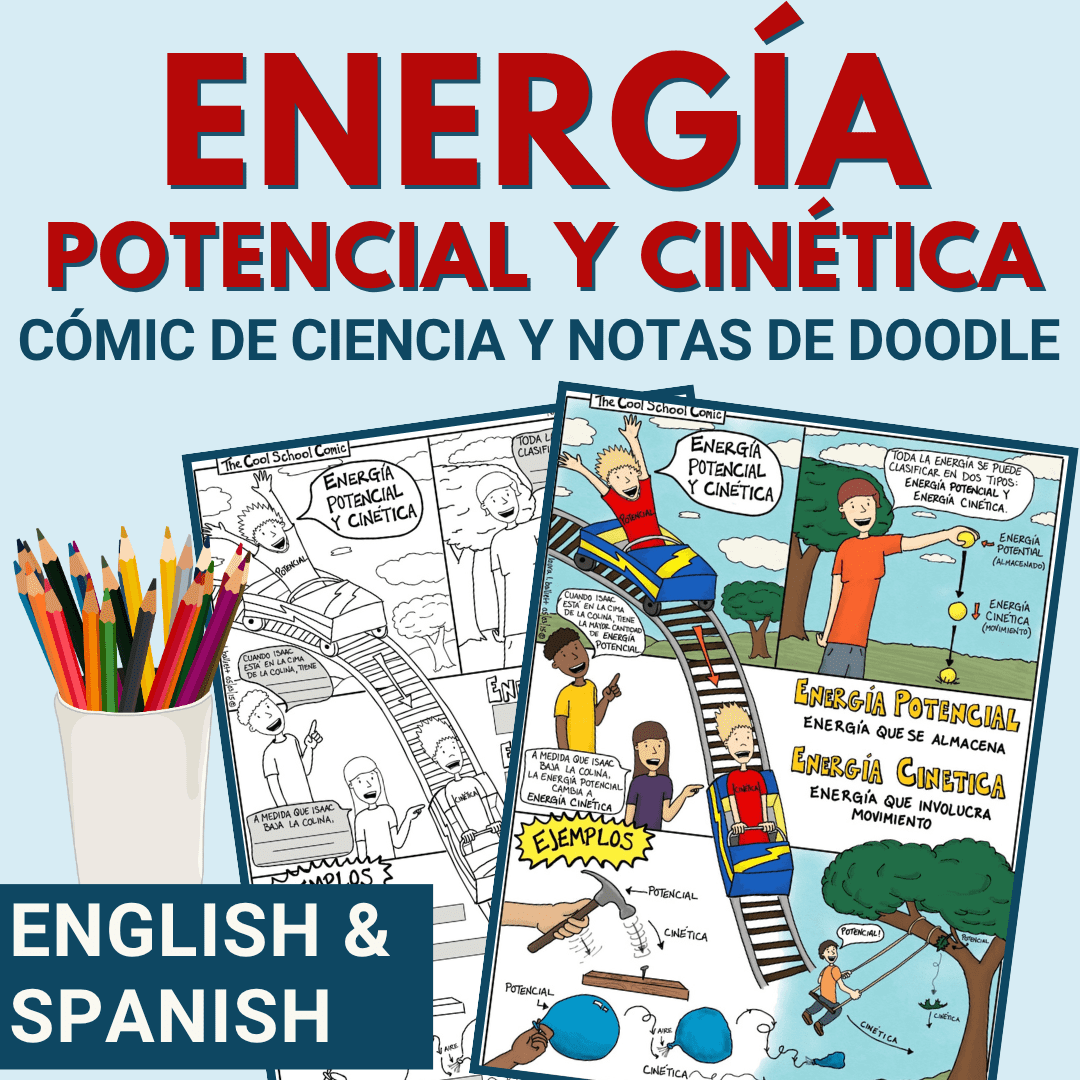 ESL-ELL-MLL-ELD-Reading-Cuaderno-de-Ciencias-Science-Lesson-Spanish-Cover Energía Cinetica y Potencial - Image 1
