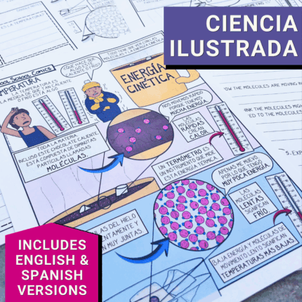 Bilingual Temperature & Kinetic Energy Comic for ESL Students